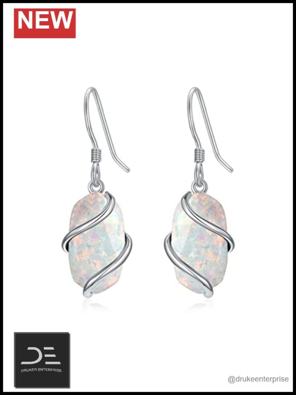 925 Sterling Silver Dangle Opal Earrings for Women Hypoallergenic Jewelry
